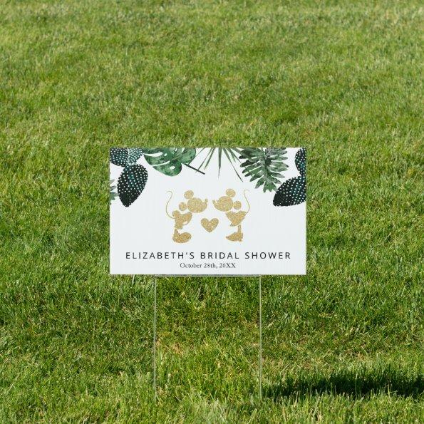 Mickey & Minnie | Tropical Faux Gold  Sign