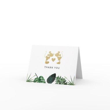 Mickey & Minnie | Tropical Faux Gold  Thank You