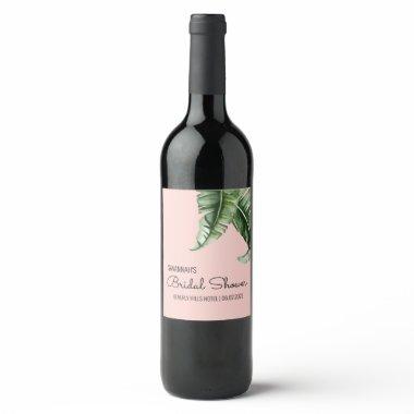 Midcentury Modern Banana Leaf  Decor Wine Label