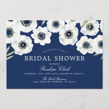 Midnight Anemone | Floral Bridal Shower Invitations
