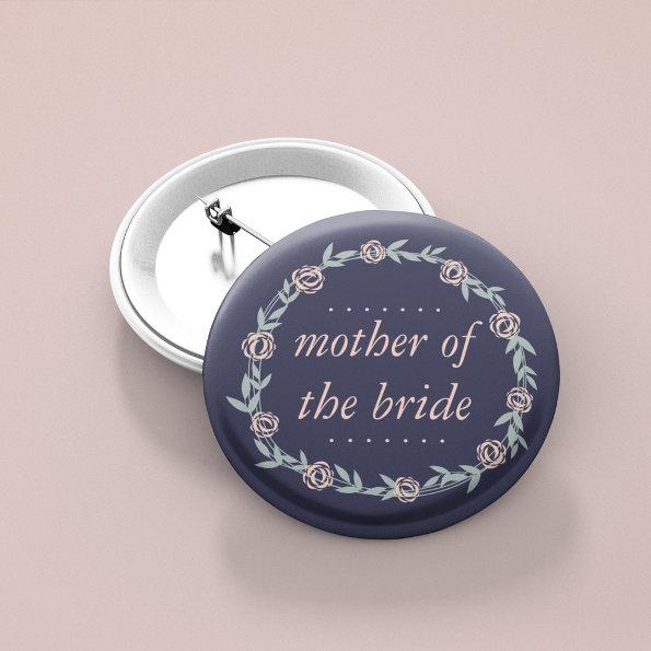 Midnight Blue, Blush and Sage Mother of the Bride Button