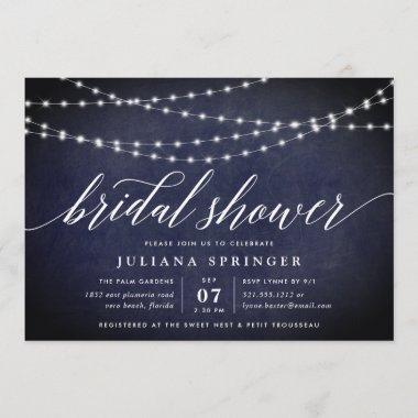 Midnight Garland Bridal Shower Invitations