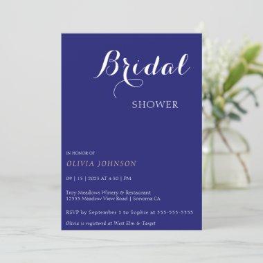 MIDNIGHT Minimal Bridal Shower Invitations