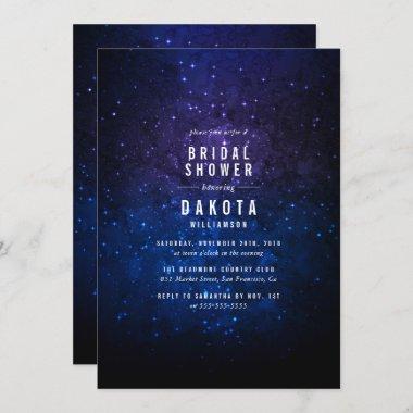 Midnight Sky & Shining Stars Galaxy Bridal Shower Invitations