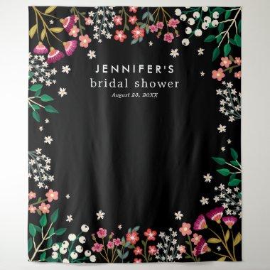 Midnight Wildflowers - Boho Bridal Shower Backdrop