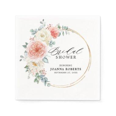 Midsummer Peach Pastel Pink Floral  Napkins
