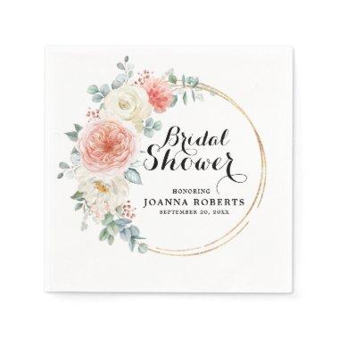 Midsummer Peach Pastel Pink Floral  Napkins