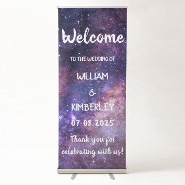 Milky Way Stars Sky Galaxy Elegant Wedding Retractable Banner