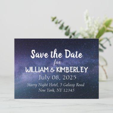 Milky Way Stars Sky Galaxy Elegant Wedding Save Th Save The Date