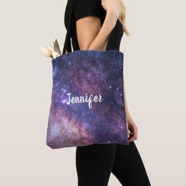 Milky Way Stars Sky Galaxy Elegant Wedding Tote Bag