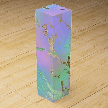Millennial Marble | Playful Rainbow Pastel Ombre Wine Box