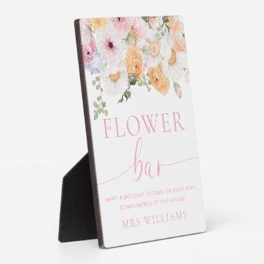 Millie Floral Flower Bar Sign Plaque