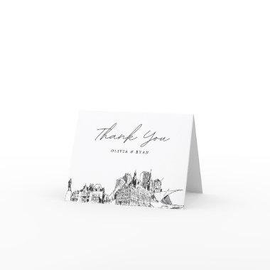 Milwaukee Skyline Sketch Blank Thank You Invitations