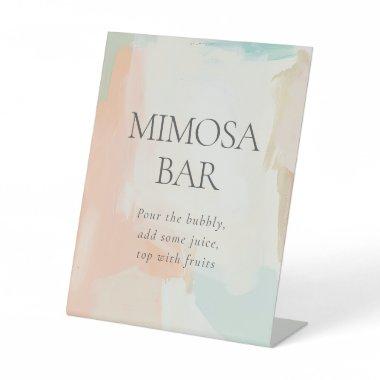 Mimosa Bar Abstract Pastel Painting  Pedestal Sign