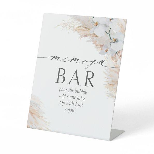 Mimosa Bar Bridal Brunch Pampas Grass Pedestal Sign