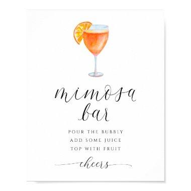 Mimosa Bar Bridal Shower Sign Watercolor