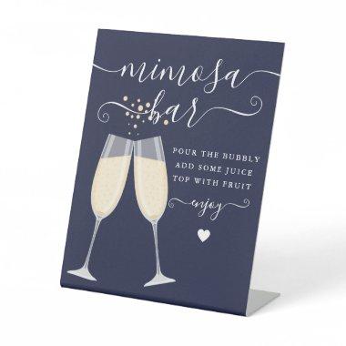 Mimosa Bar  Wedding Navy Blue Pedestal Sign