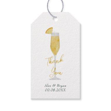 Mimosa Bar Brunch Cocktail Glass Wedding Favor Gift Tags