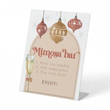 Mimosa Bar Bubbly Retro Bauble Christmas Bridal Pedestal Sign