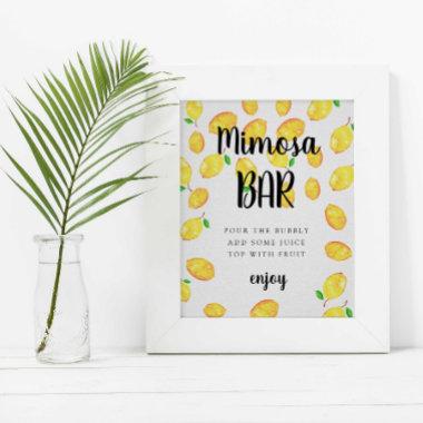 Mimosa Bar Lemon Bridal Shower Main Squeeze Poster