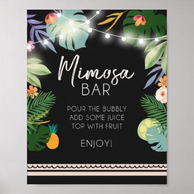 Mimosa Bar Luau Tropical Birthday Shower Sign
