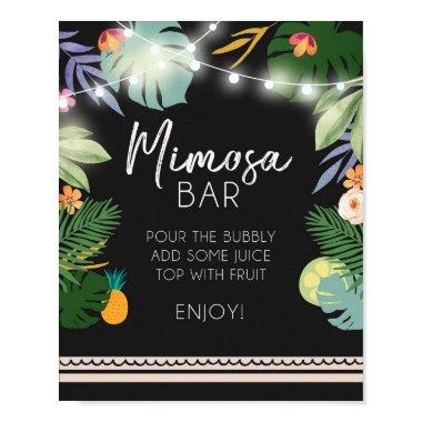 Mimosa Bar Luau Tropical Birthday Shower Sign