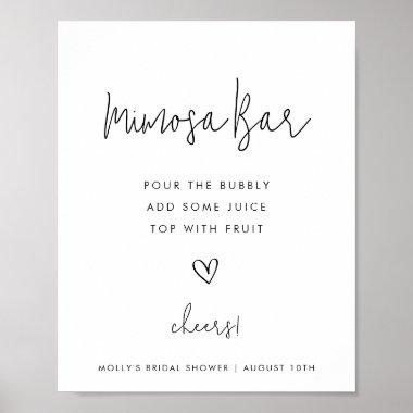 Mimosa Bar Minimalist Black and White Shower Poster