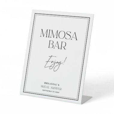 Mimosa Bar Modern Black & White Bridal Shower Pedestal Sign