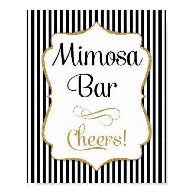 Mimosa Bar Sign Black Gold Stripe