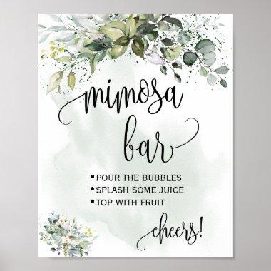 Mimosa bar sign bridal wedding shower eucalyptus