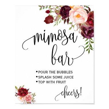 Mimosa bar sign bridal wedding shower marsala