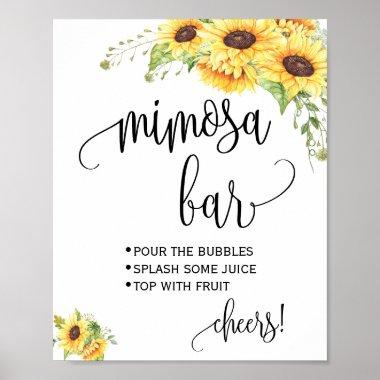 Mimosa bar sign bridal wedding shower sunflowers
