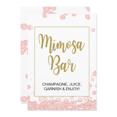 Mimosa Bar Sign | Pink and Gold Bridal Shower Invitations