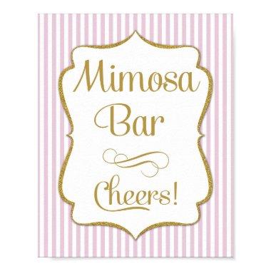 Mimosa Bar Sign Pink Gold Stripe