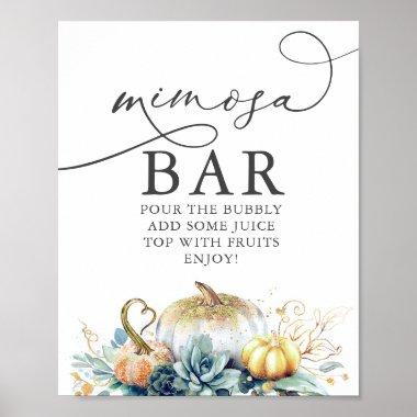 Mimosa Bar Sign Succulents Pumpkins Bridal Shower