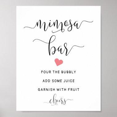 Mimosa bar sign, wedding bubbly bar poster