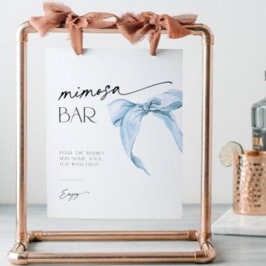 Mimosa Bar Sign with dusty blue bow