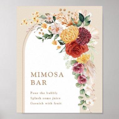 Mimosa Bar Tropical Boho Floral Sign