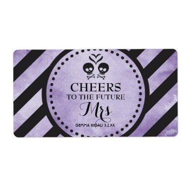 Mini Champagne Label Gothic Shower Favor - Purple