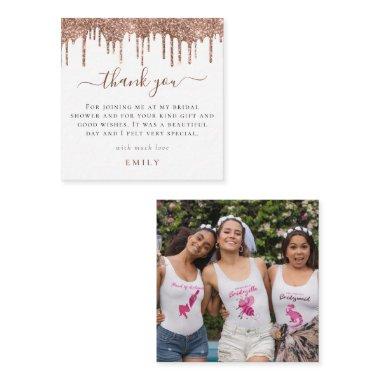 MINI Glitter Drip Photo Bridal Shower Thank You Note Invitations