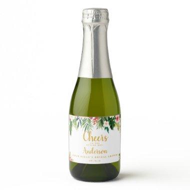 Mini Sparkling Wine Bridal Shower, Tropical Sparkling Wine Label