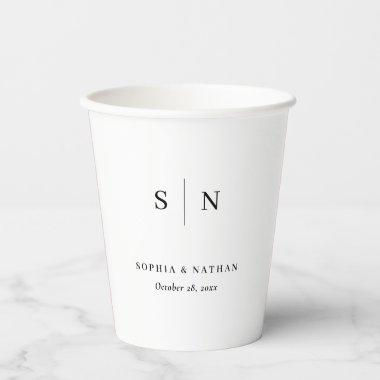 Minimal and Chic | Black and White Wedding Paper Cups
