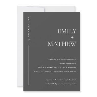 MINIMAL BLACK AND WHITE TYPOGRAPHY COUPLES SHOWER