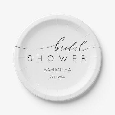 Minimal Black & White Calligraphy  Paper Plates
