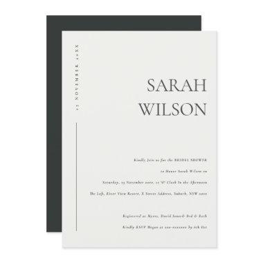 MINIMAL BLACK & WHITE TYPOGRAPHY BRIDAL SHOWER Invitations