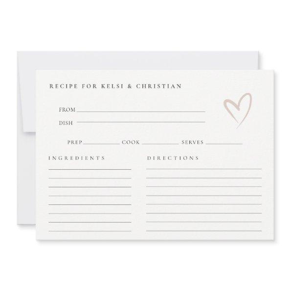 Minimal Blush Heart  Recipe Request Note