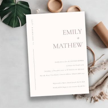 MINIMAL BLUSH PINK PEACH TYPOGRAPHY COUPLES SHOWER