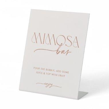 Minimal Boho Bridal Shower Mimosa Bar Pedestal Sign