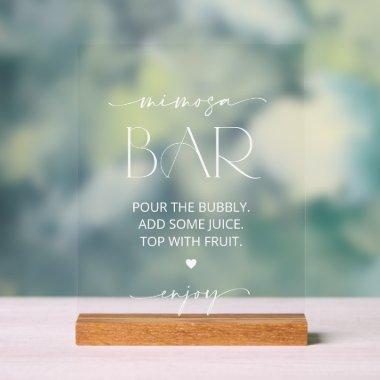 Minimal Boho, Modern , Mimosa Bar Acrylic Sign
