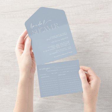 Minimal Boho, Modern, Dusty Blue,  All In One